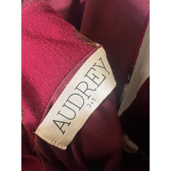 Audrey 3 + 1 Dark Red Floral Backless Mini Dress Sz XS - Picture 3 of 3